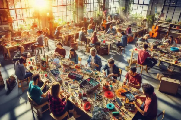 Oficinas de Som Sustentável: comunidades criando música com sucata eletrônica